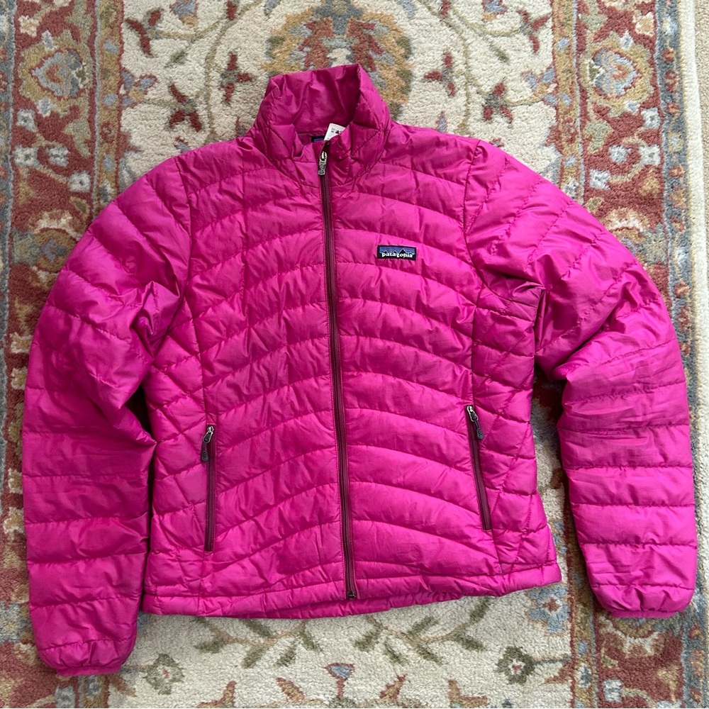 Pink Patagonia down sweater